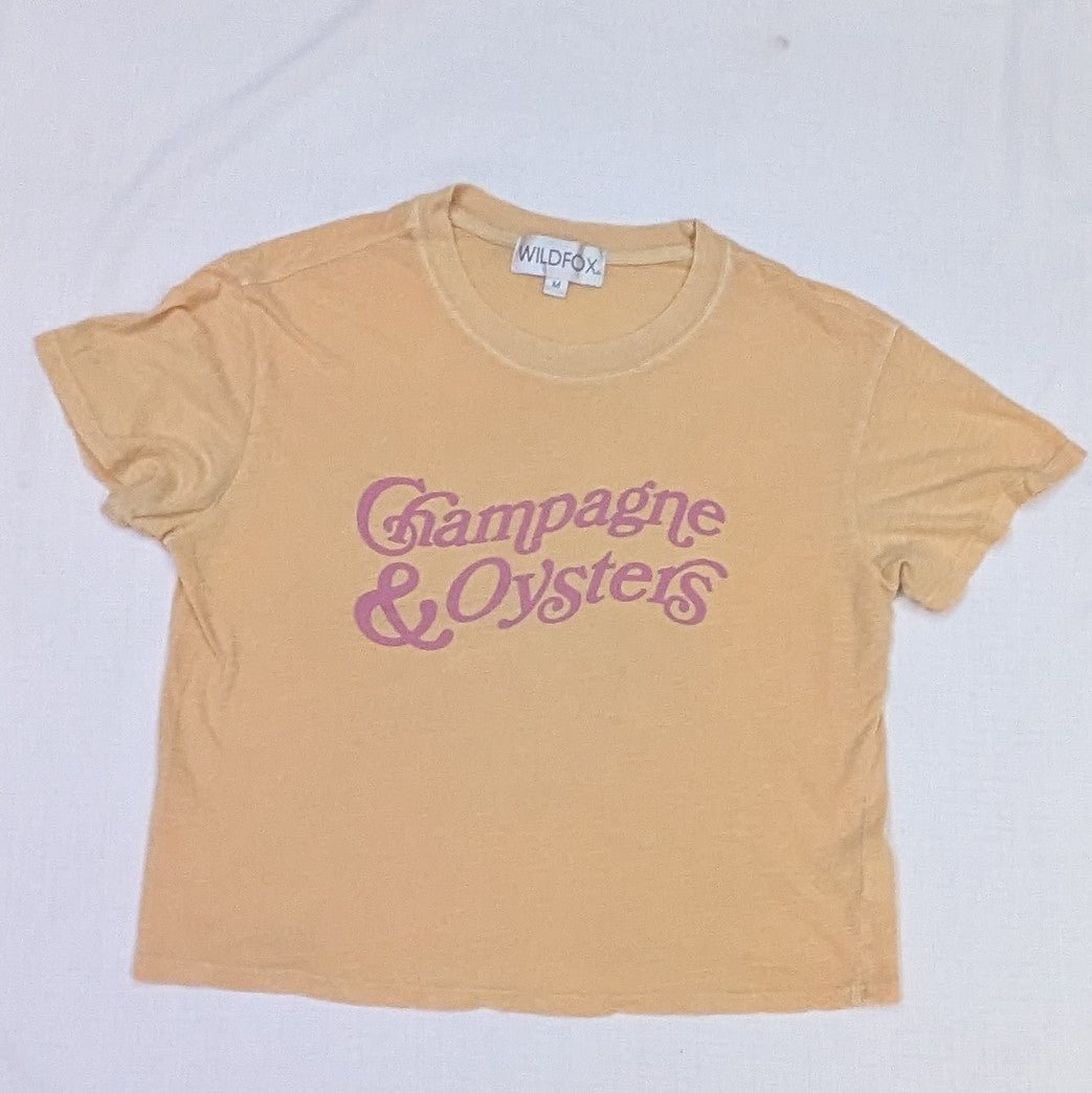 Champagne and oysters crop tee