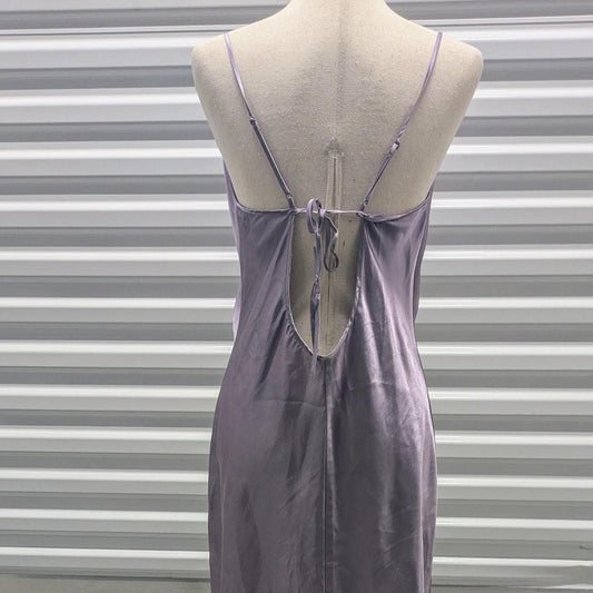 Lilac Satin Cowl Neck Mini