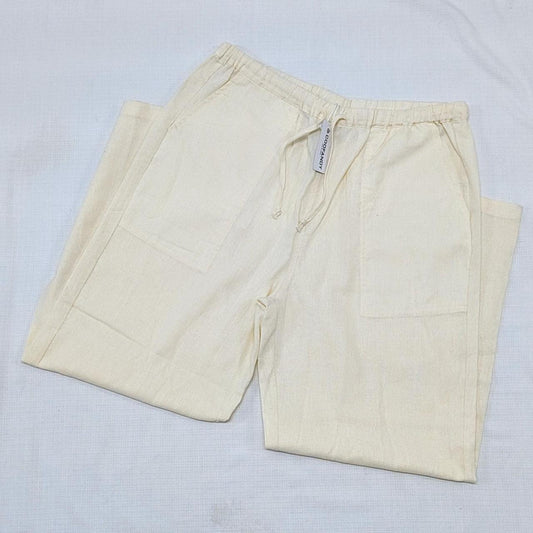 Cream Linen Like Cotton pants
