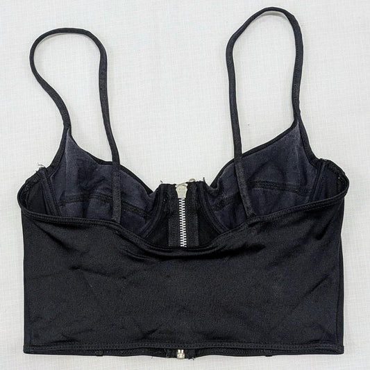 Black Stretch Corset Crop Top