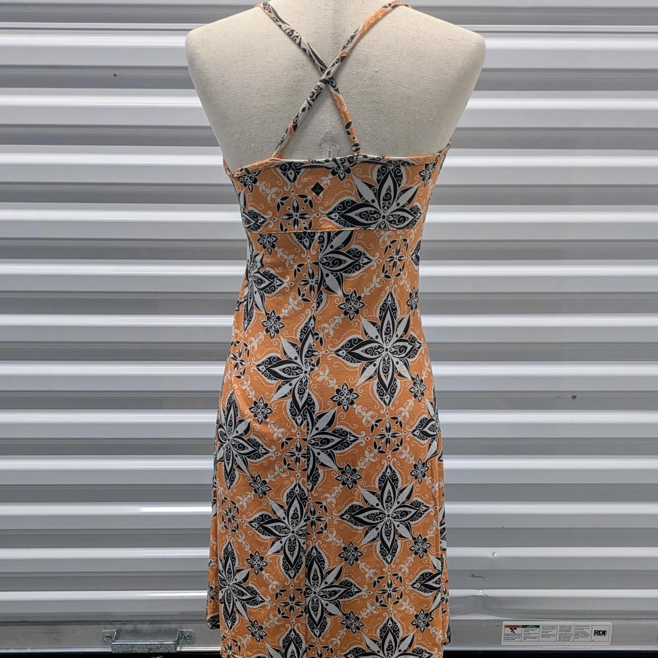 Orange Floral Print Dress
