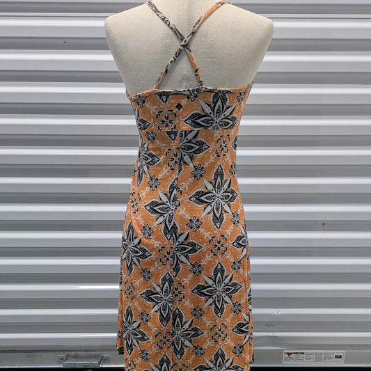 Orange Floral Print Dress