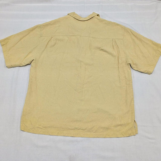 Yellow silk button up