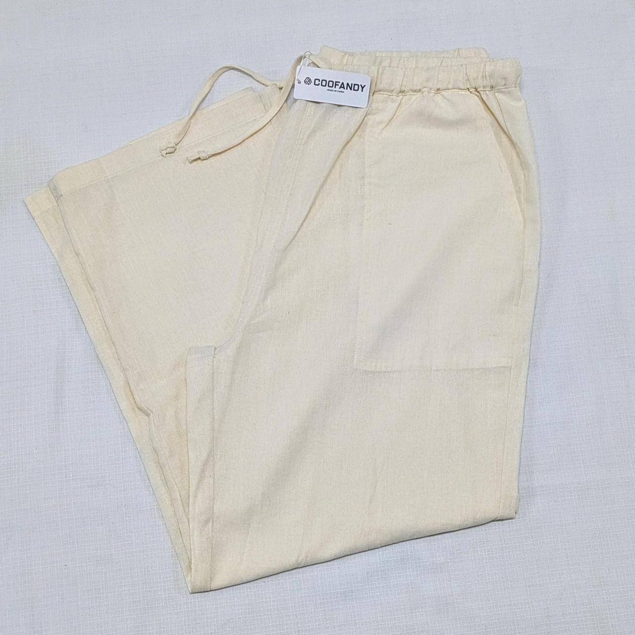 Cream Linen Like Cotton pants
