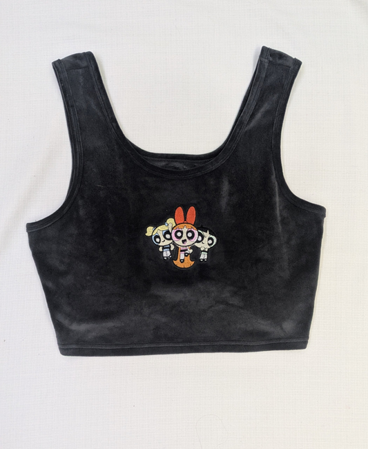 Velvet power Puff girls crop top