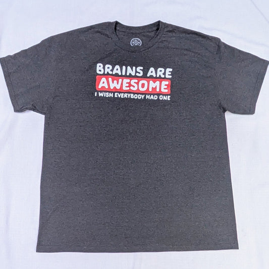 Grey "Brains are Awesome" T-shirt