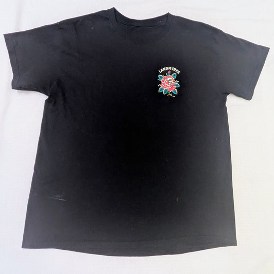 Black Landmvrks skull rose T-shirt