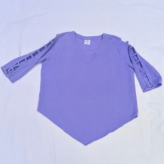 lilac cut out blouse