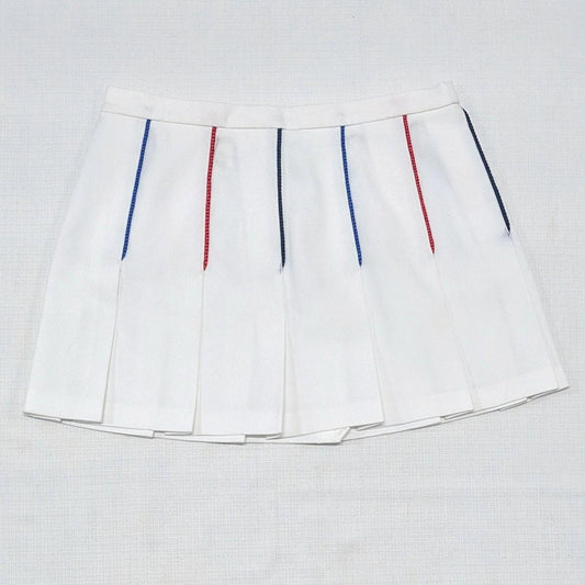 Vintage White Pleated Mini Skirt