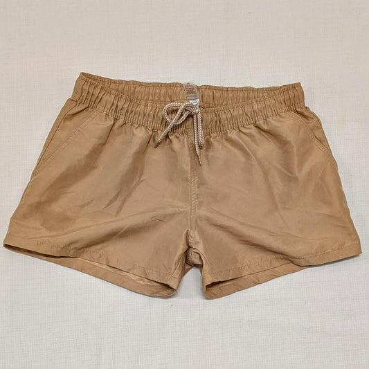 Tan And Brown Swim Shorts