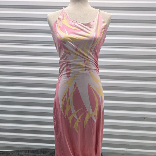 Pink And Yellow Maxi Dress