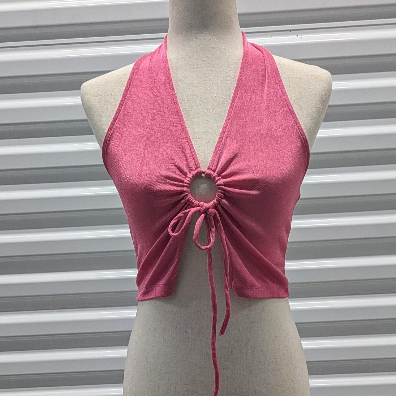 Vintage Bubblegum Pink Halter Crop