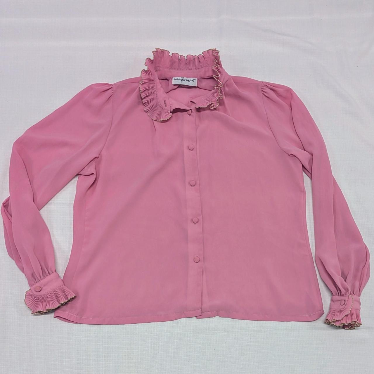 Vintage Pink And Gold Ruffle top