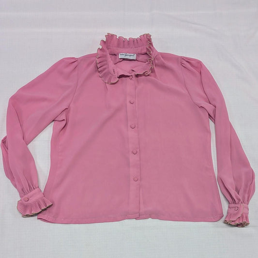 Vintage Pink And Gold Ruffle top