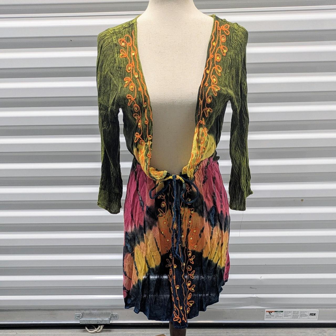 Boho Tie Dye Green And Orange