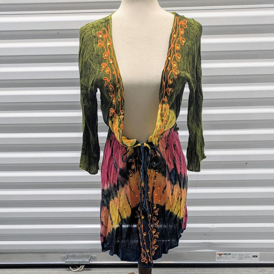 Boho Tie Dye Green And Orange