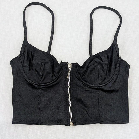 Black Stretch Corset Crop Top