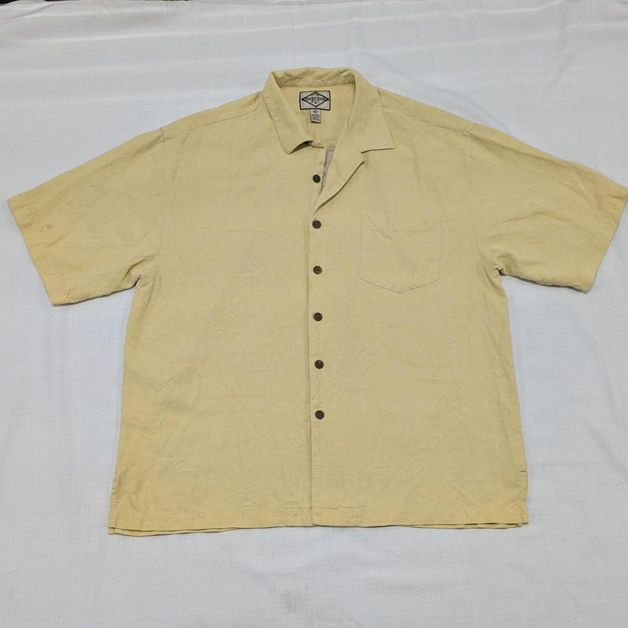 Yellow silk button up