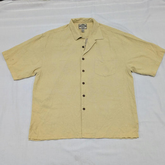 Yellow silk button up